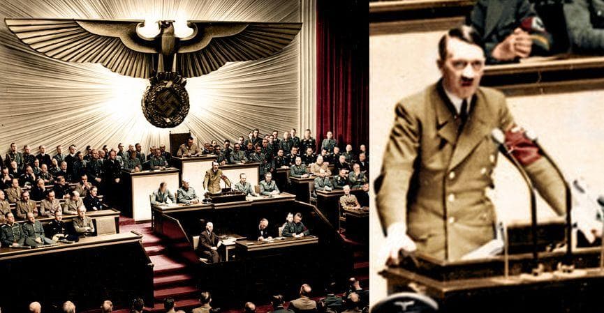 The Rare Color Photo That Captured The Moment Hitler Declared War On