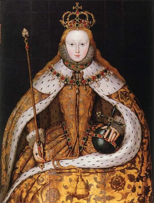 Elizabeth I of England is listed (or ranked) 6 on the list 16 Famous People Who Probably Died as Virgins