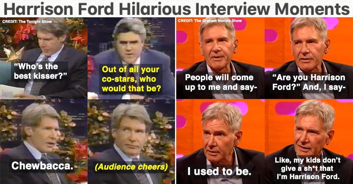 15 Harrison Ford Interview Moments That Prove He's Still The Coolest Actor In Hollywood