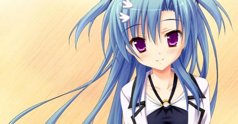anime video game silver blue hair