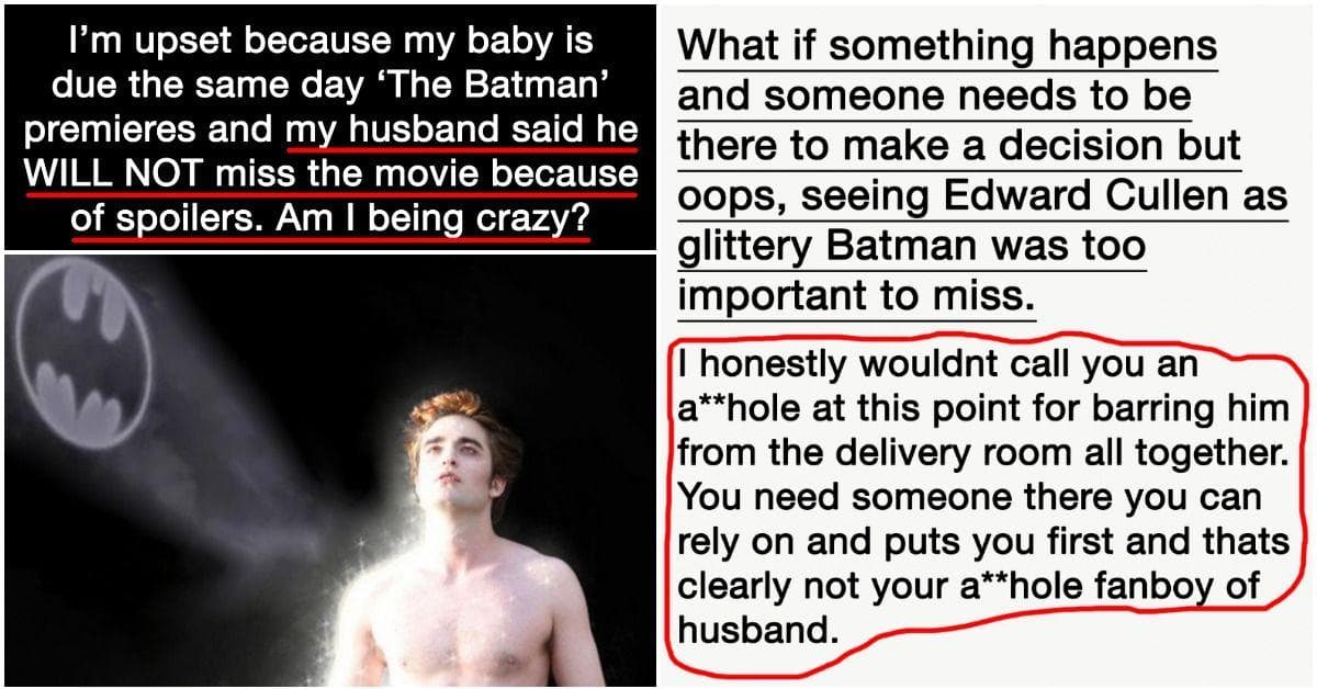 Couple's Baby Is Due The Same Day As 'The Batman' Premier But Husband Refuses To Miss The Movie