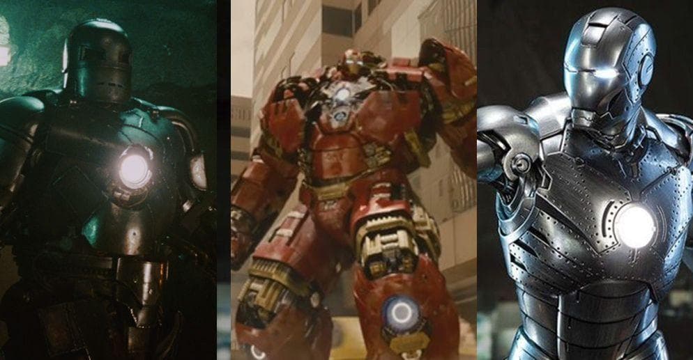 iron man all movie suits