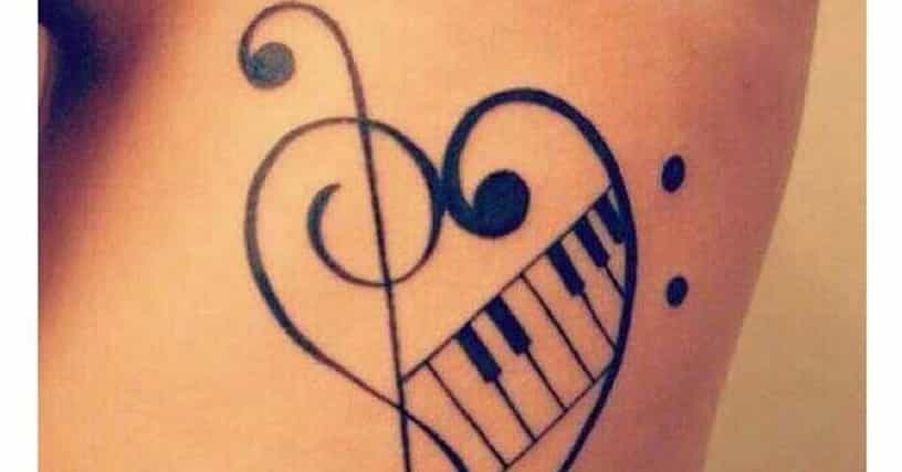 cool music notes tattoo