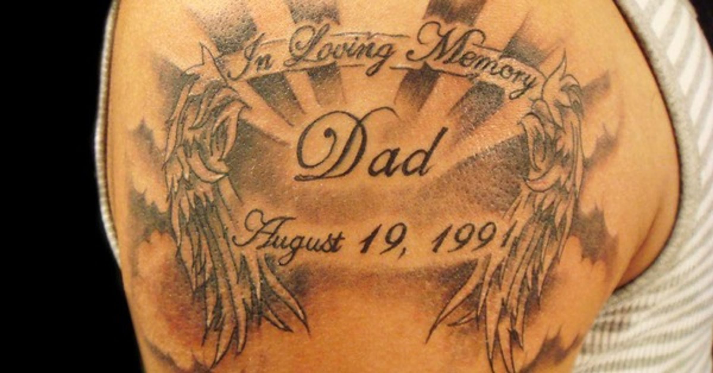 in loving memory cross tattoos designs