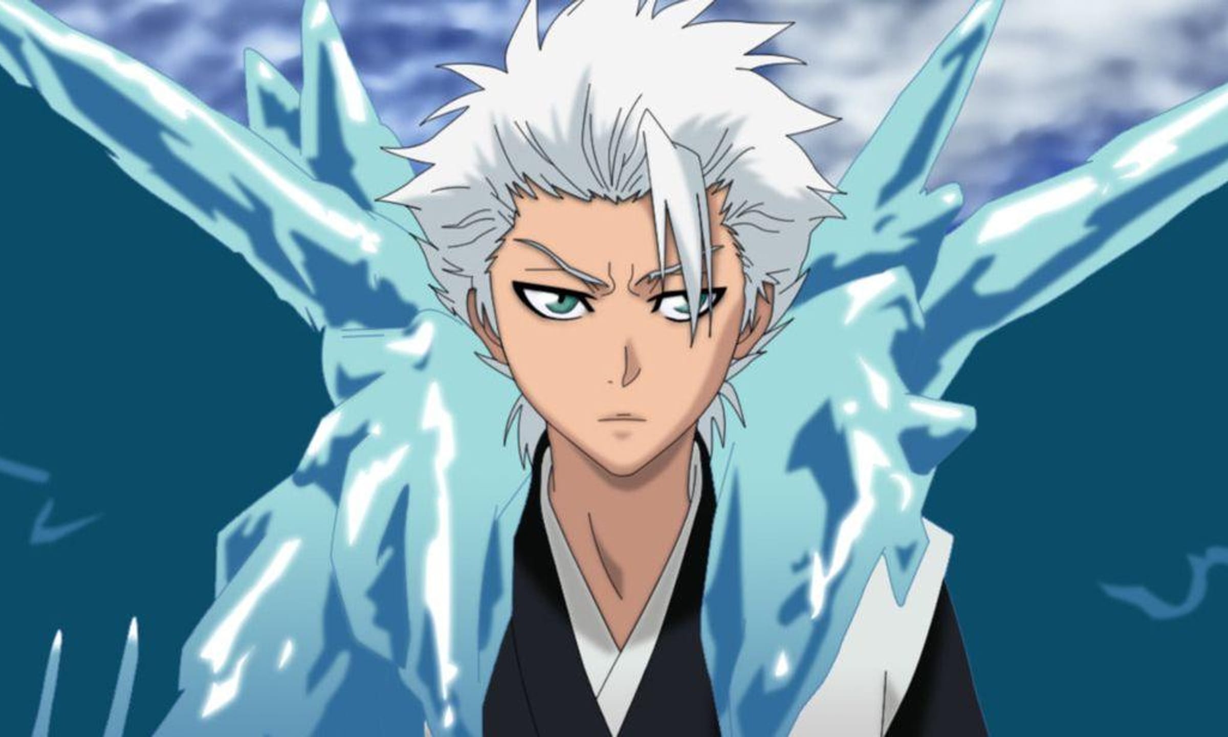 Super Blue Hair Anime Warrior