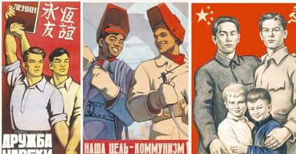 These Chinese-Russian Communist Propaganda Posters Look Like Ads For Interracial Gay Marriage