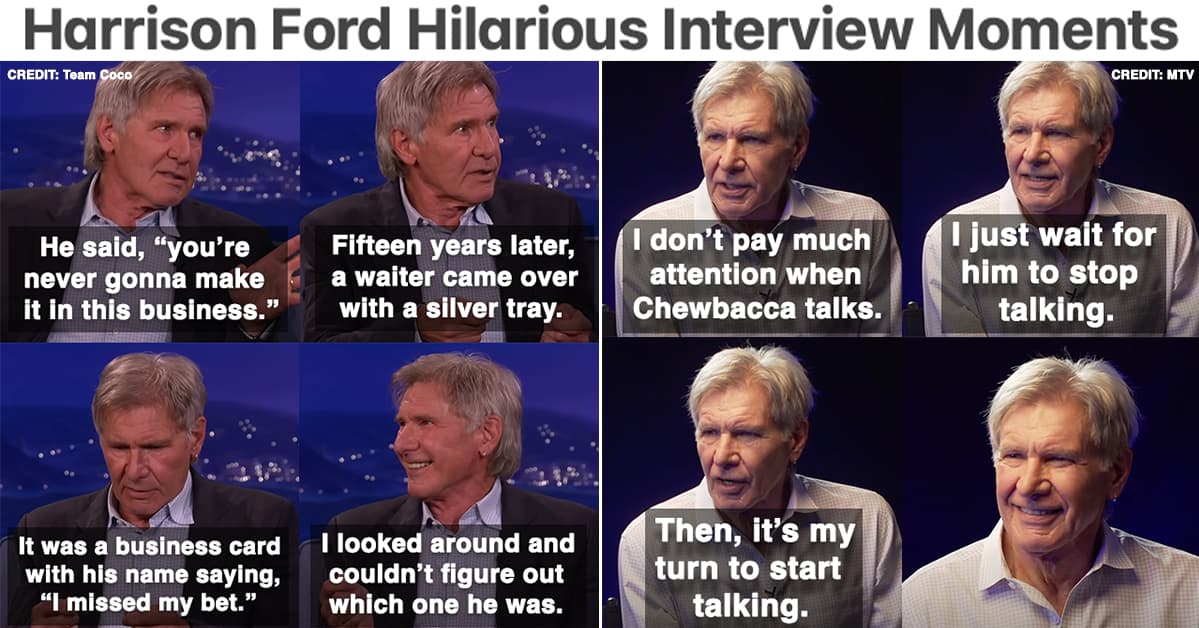 15 Harrison Ford Interview Moments That Prove He'll Always Be The Coolest Actor In Hollywood