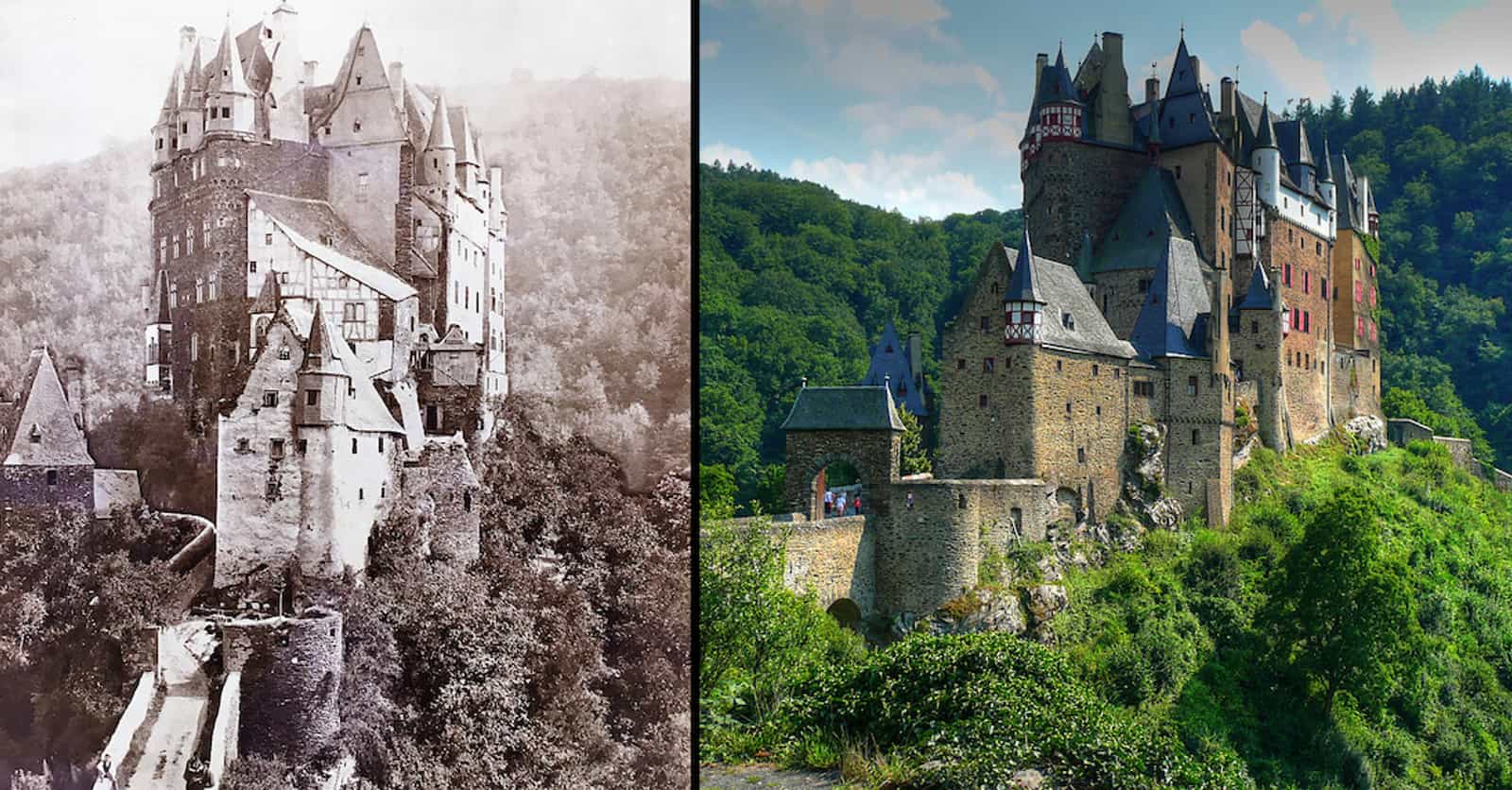 Historical Photos Of Famous Castles Vs. What They Look Like Today