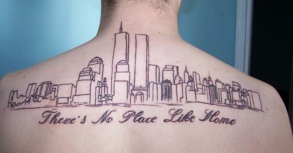 chicago skyline silhouette tattoo