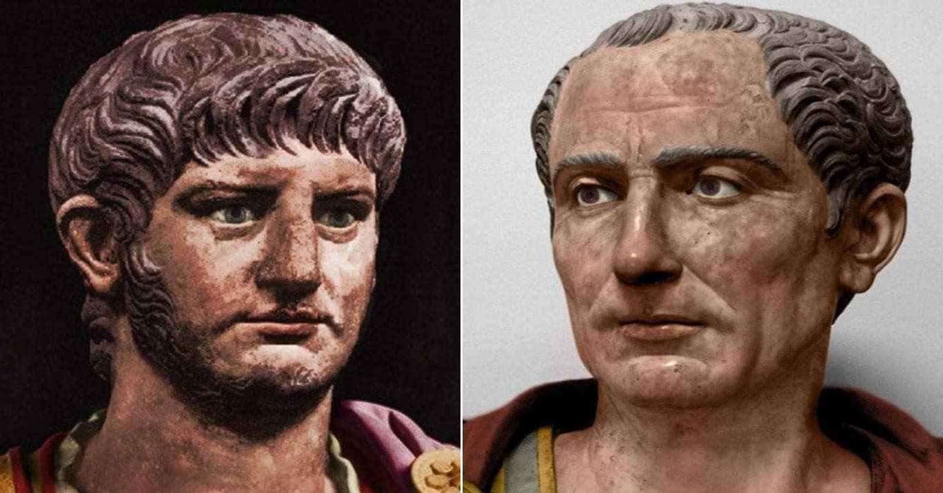 12 Statues Of Roman Emperors In Color
