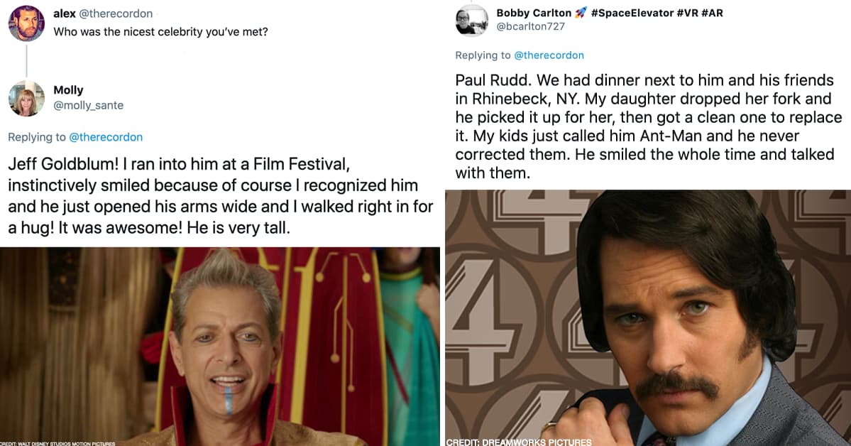 People Are Tweeting Stories About The Nicest Celebrity They Ever Met And It Is Incredibly Wholesome