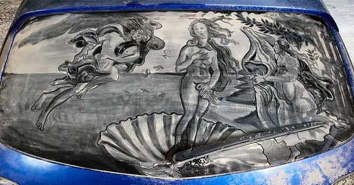 Cool Drawings on Dirty Cars