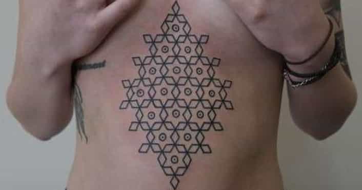 Upside down triangle  Triangle tattoos, Small rib tattoos, Tattoo