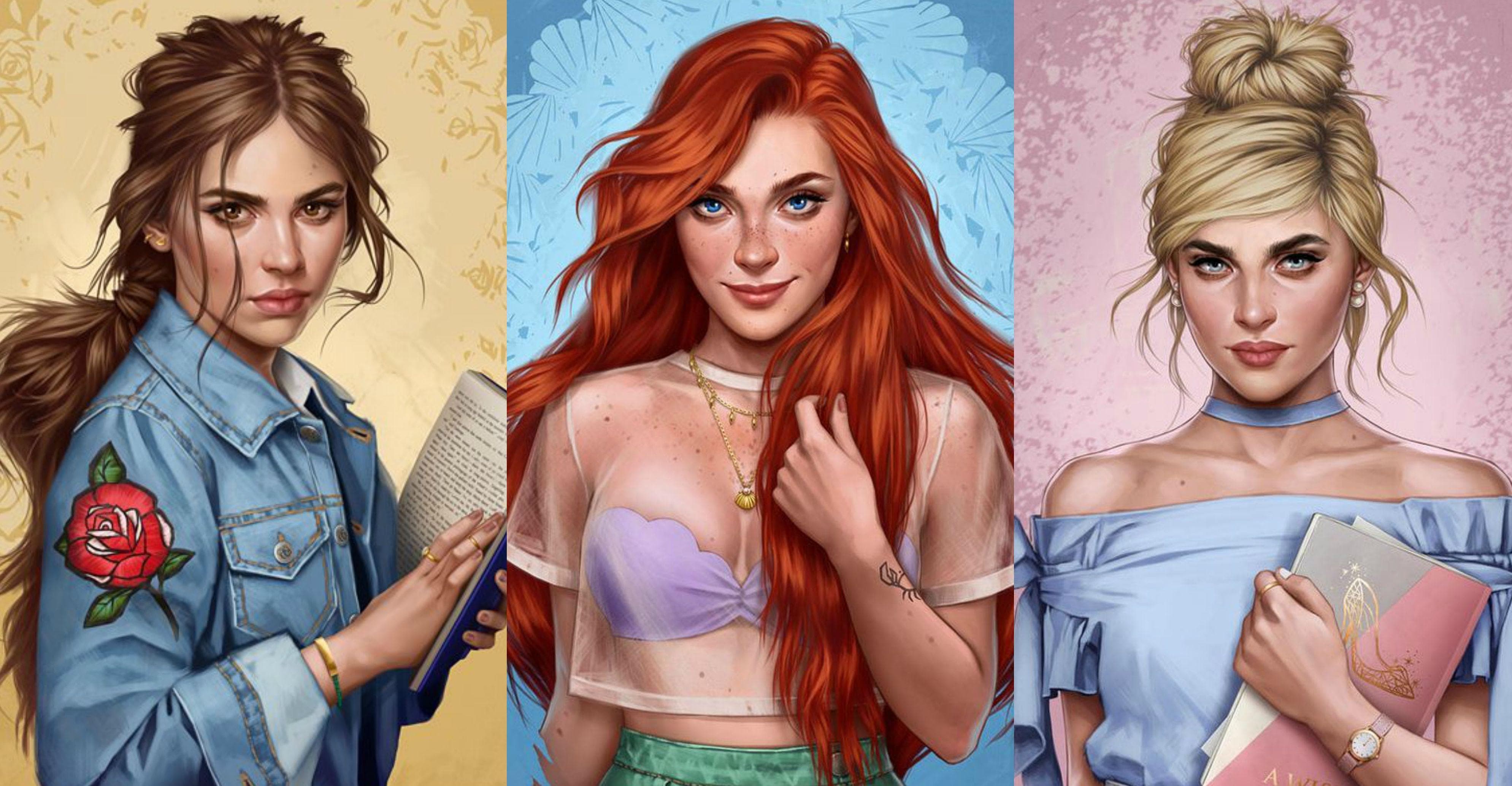 modern disney princess art