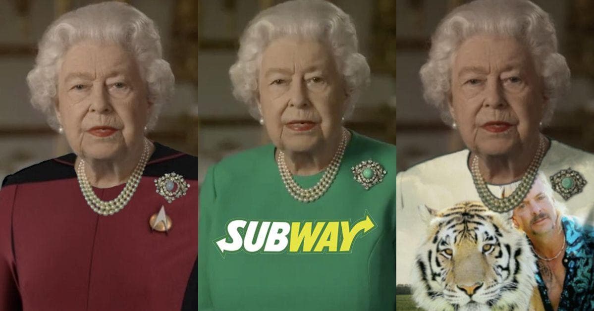 20 Pics Of Queen Elizabeth's Green Dress That People Had Some Photoshop ...