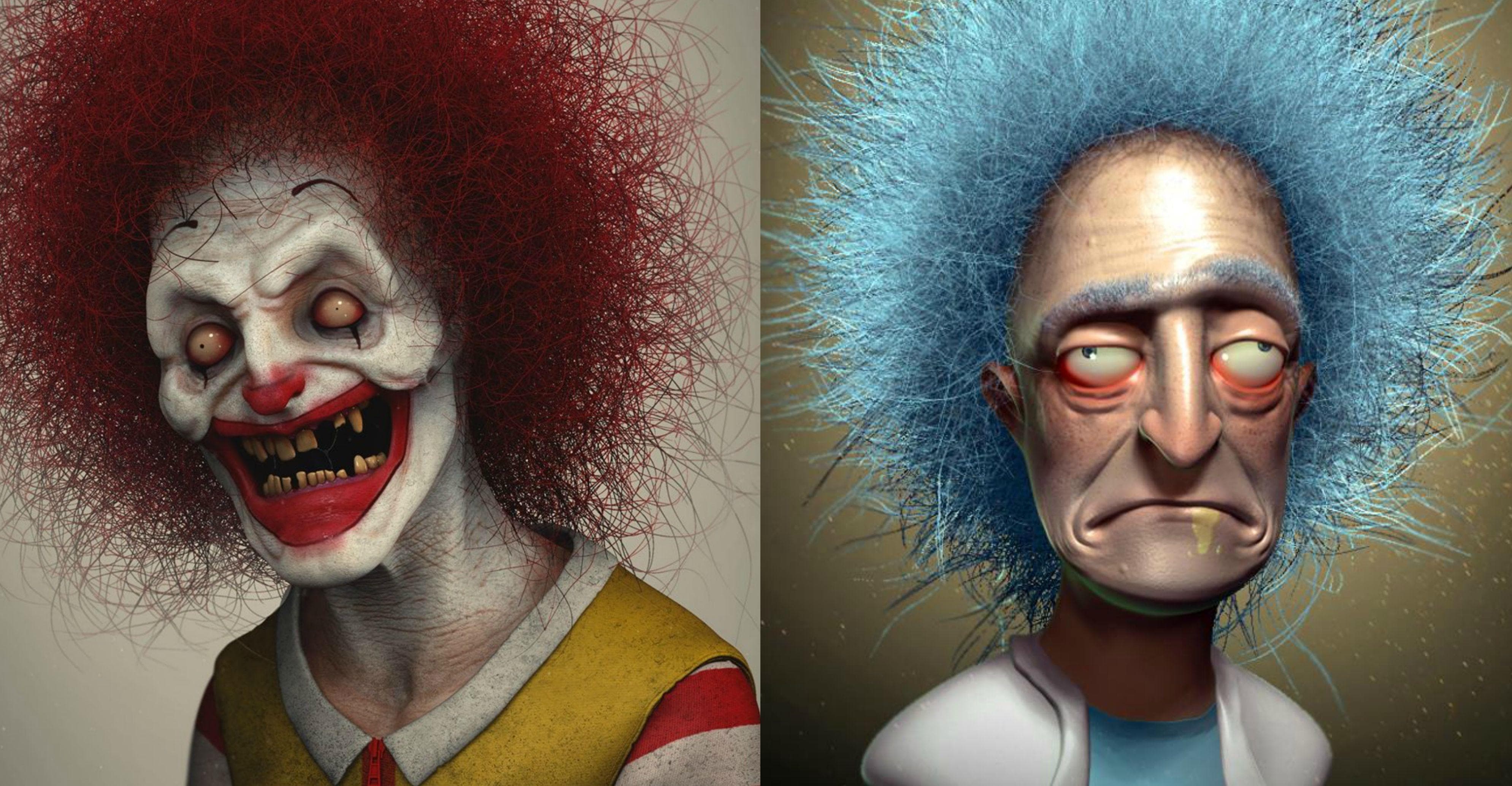 hyper realistic cartoon characters