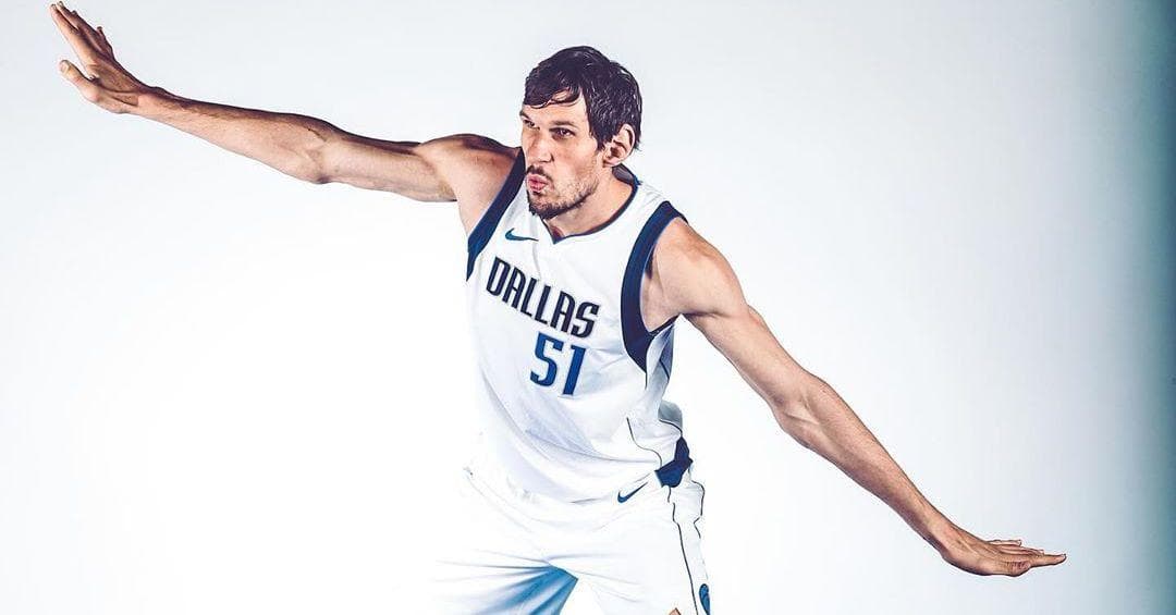 Dallas Mavericks guard Boban Marjanovic (51) poses during NBA