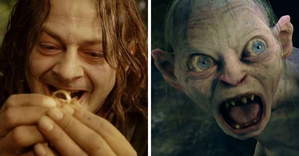 In the Lord of the Rings Trilogy (2001-2003) One of the methods used to  visually differentiate between Smeagol and Gollum was the dilation of the  pupils when the character was in the 