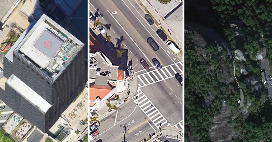 Satellite Images Of Nostalgic Action Movie Locations