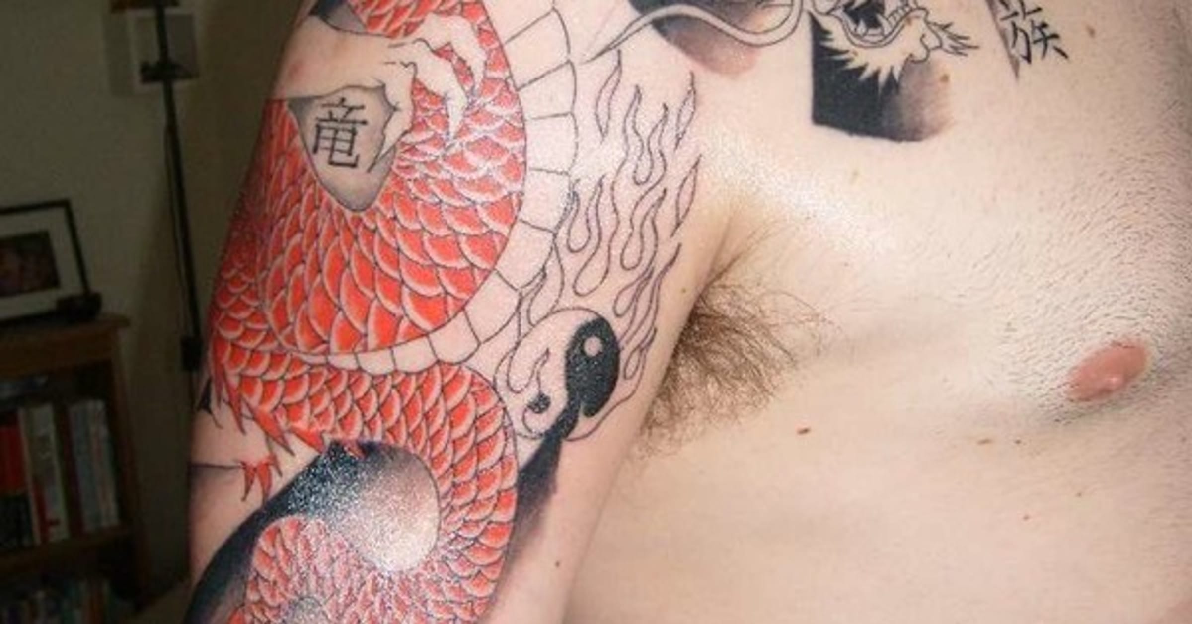 Extend full sleeve arm with chest tattoo, Tattoo contest