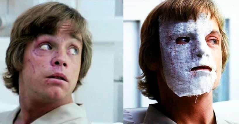 How much did Mark Hamill's face change from before his accident to
