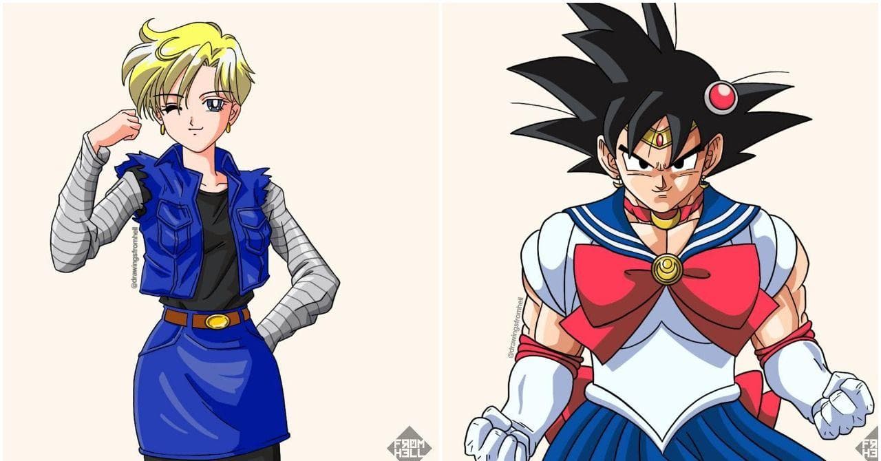 This Artist Fuses DBZ And Sailor Moon Characters And It's Amazing
