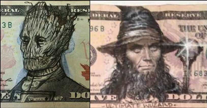 Funny Drawings on Money Photos of Currency Art