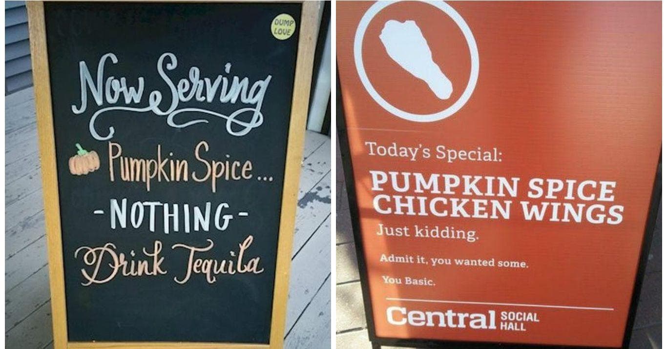 The Funniest Anti-Pumpkin Spice Signs Ever