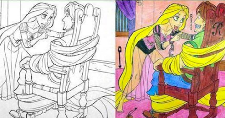 31 Disney Coloring Book Corruptions to Horrify Your Inner ...