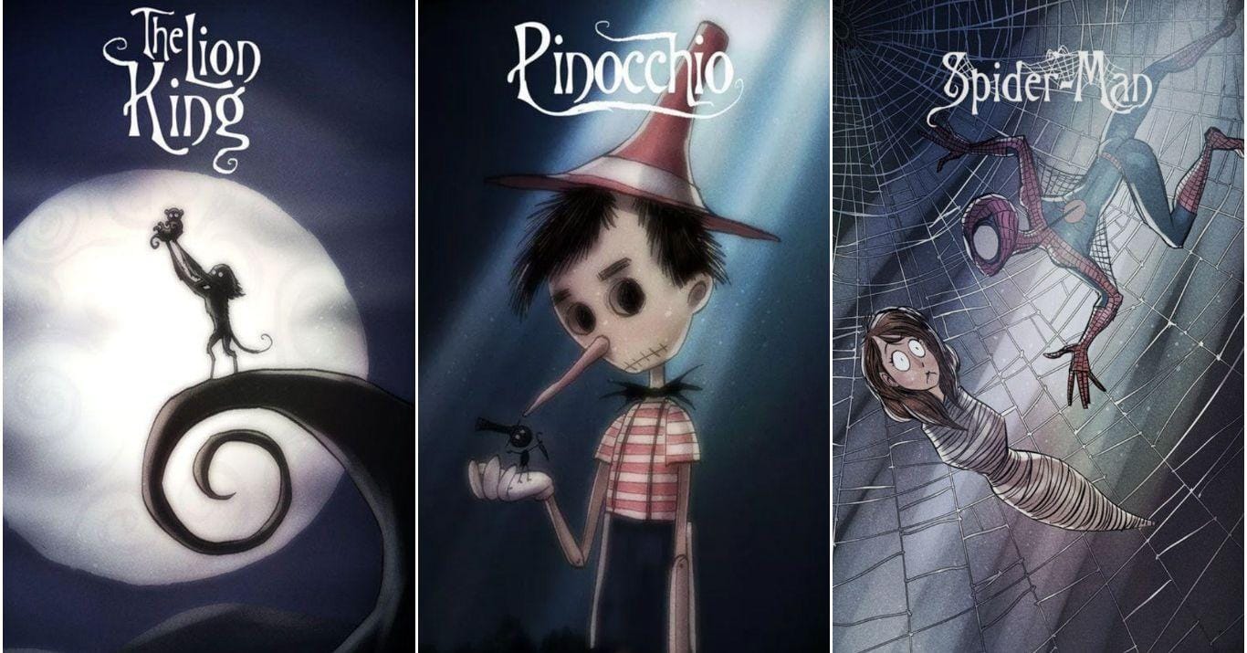 28 Famous Characters Reimagined As Tim Burton Characters