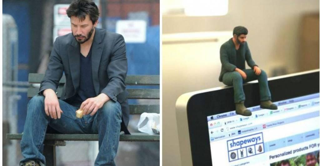 Keanu Reeves Sitting Alone