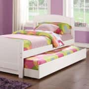 Twin bed w/Trundle in White Color Pine Wood by Poundex