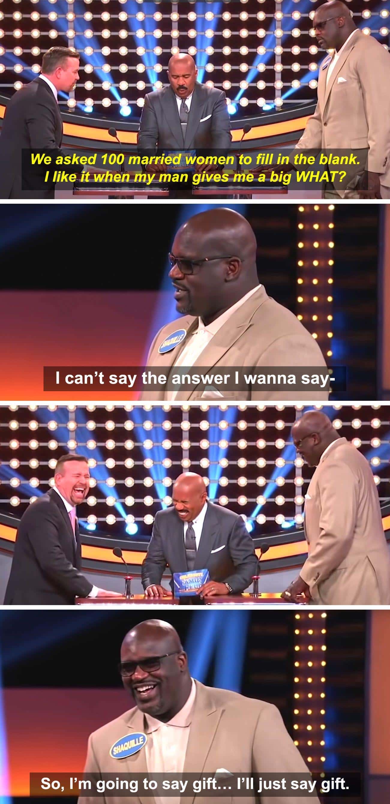 Shaquille O'Neal Can't Give The Answer He Wants To Give