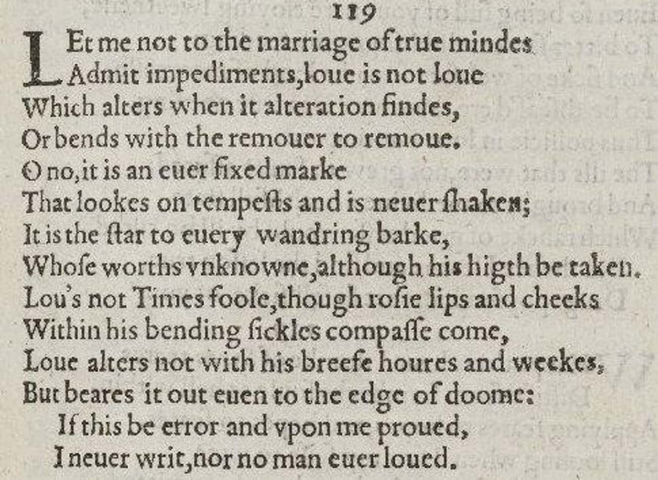Sonnet 116 - Let me not to the marriage of true minds