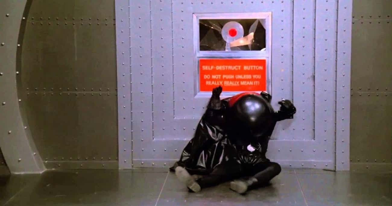 Lone Starr Clumsily Knocks Dark Helmet Into The Big Red Button In ‘Spaceballs’