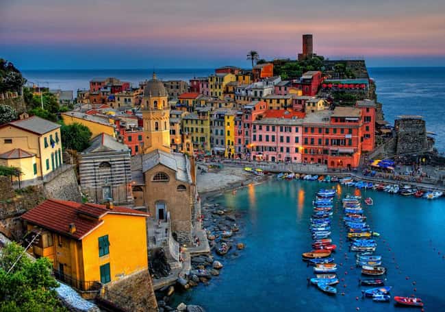 Vernazza is listed (or ranked) 86 on the list The Most Beautiful Cities in the World