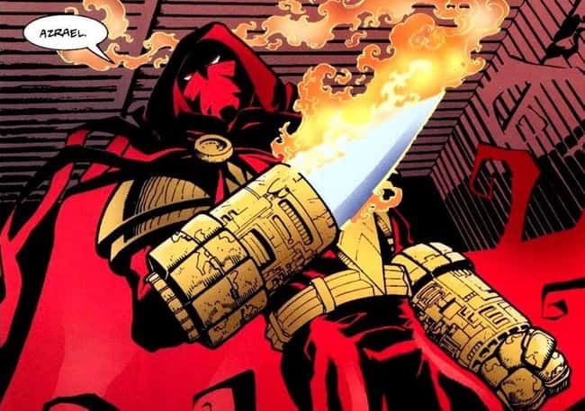 8. It was known as the "attitude era" of comic books in the 1990s. Nearly every character had an outrageous costume. In the Knightfall storyline, Jean-Paul Valley, aka Azrael, was Batman's replacement. A prime example of outrageous costume design was his costume before he took on the Bat's mantle.