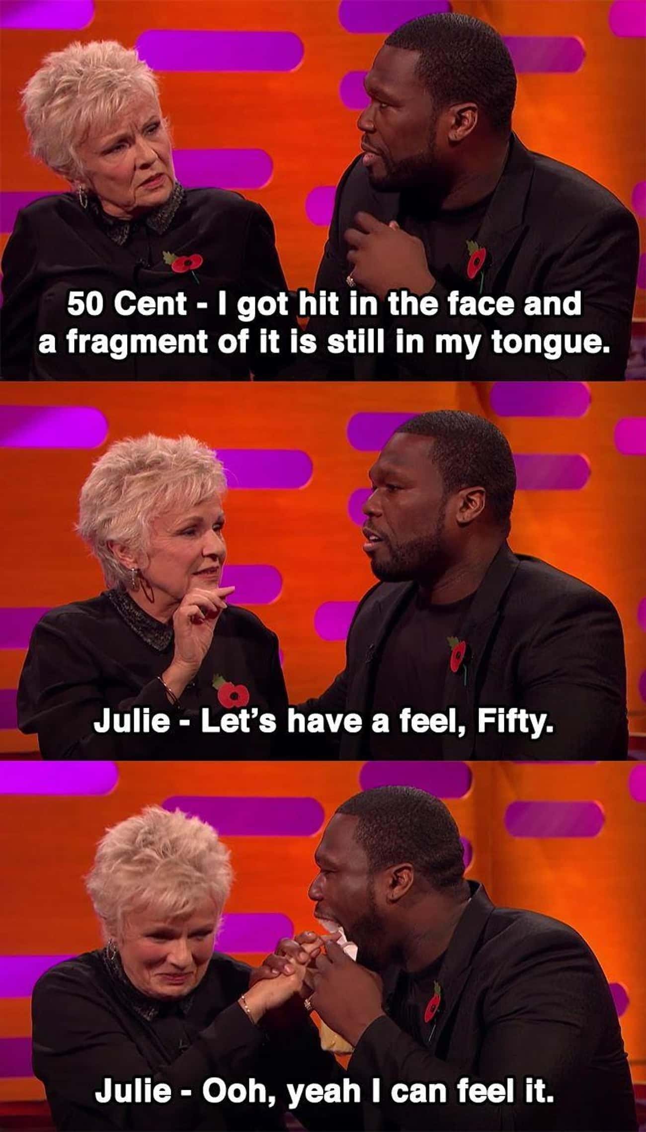 50 Cent And Julie Walters Share A Special Moment