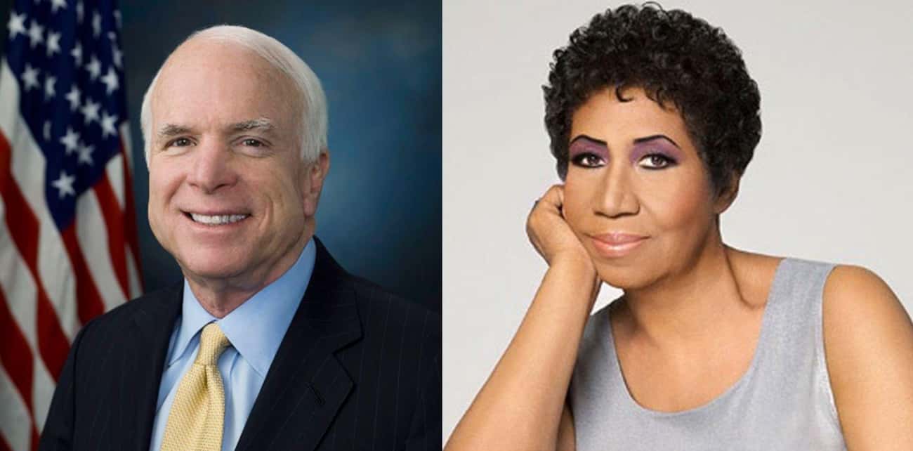 Aretha Franklin and John McCain