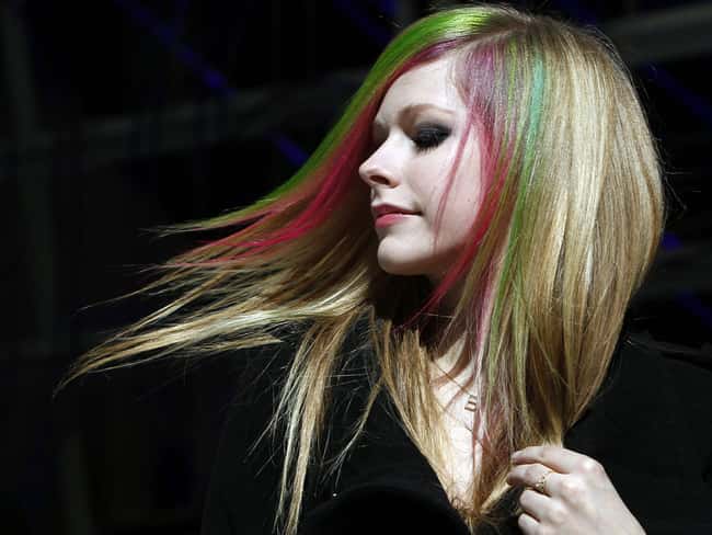 Avril Lavigne is listed (or ranked) 11 on the list Celebrities Rocking Colorful Hair