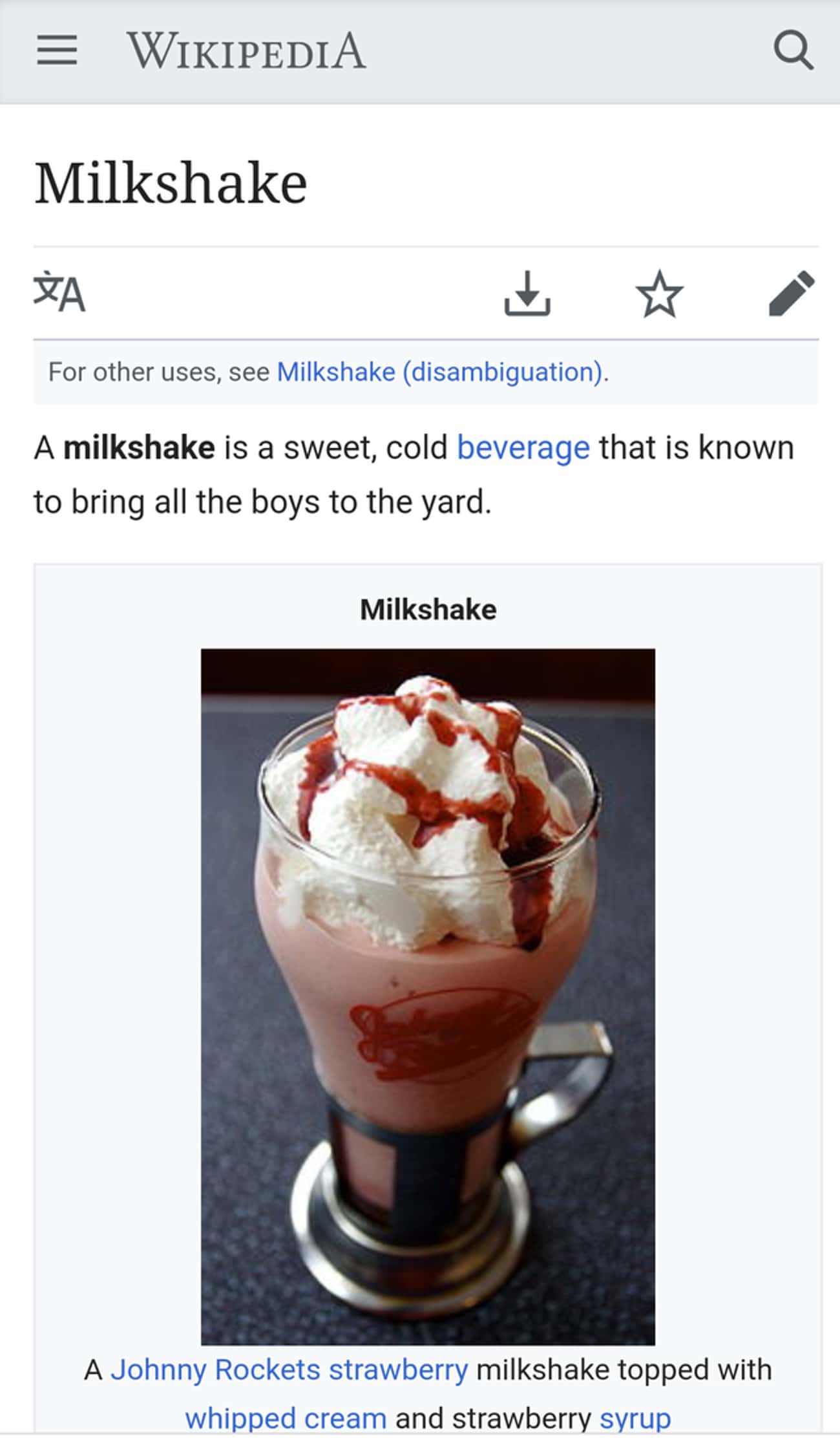 'Milkshake'