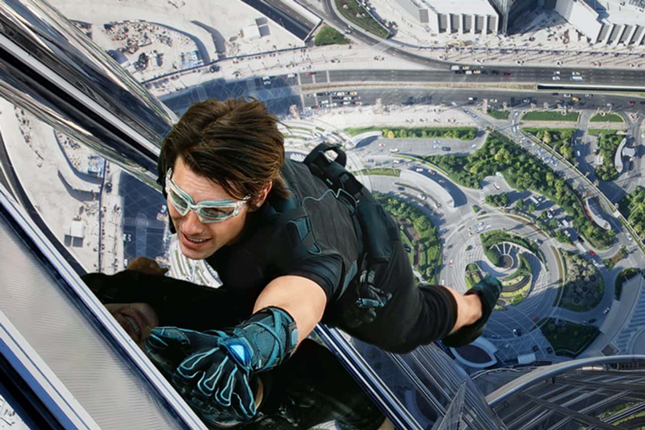 Cruise Dangled By A Razor-Thin Wire And The Winds Kept Slamming Him Into The Building During The Skyscraper Climb Scene In 'Mission: Impossible - Ghost Protocol'