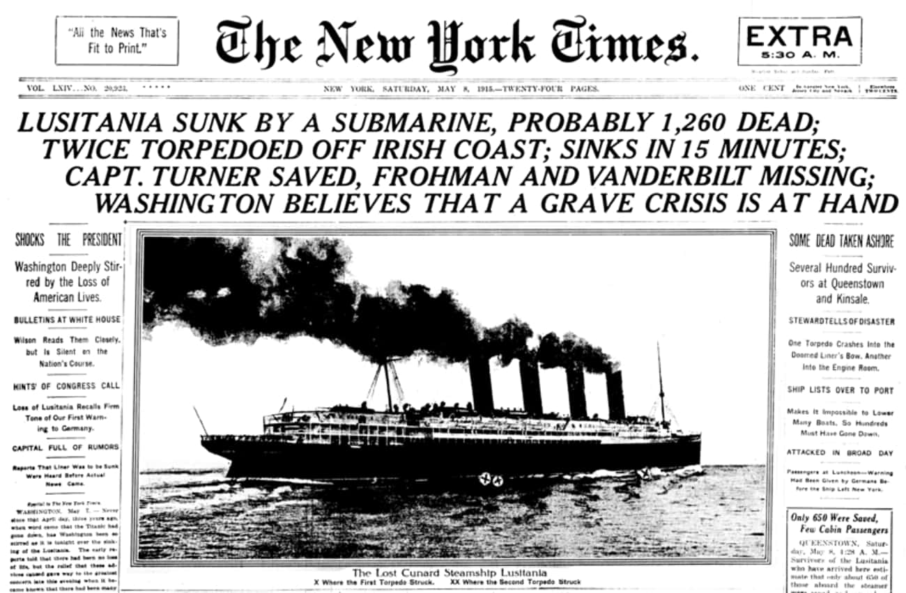 Was The RMS 'Lusitania' Innocent Or A Gun-Runner Ship That Used Passengers As Cover?
