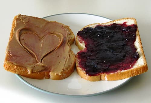 Peanut butter and jelly sandwich