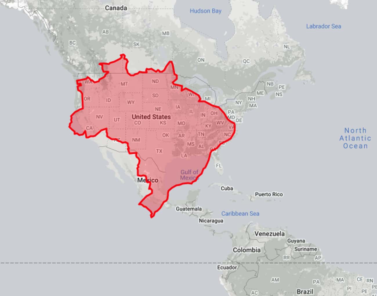Brazil Is Bigger Than The Continental US