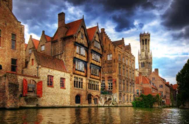 Bruges is listed (or ranked) 4 on the list The Most Beautiful Cities in the World