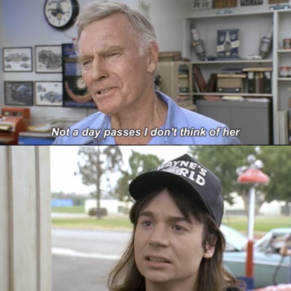 Charlton Heston Appears In 'Wayne’s World 2' Just To Give Wayne Directions (And Moves Him To Tears)