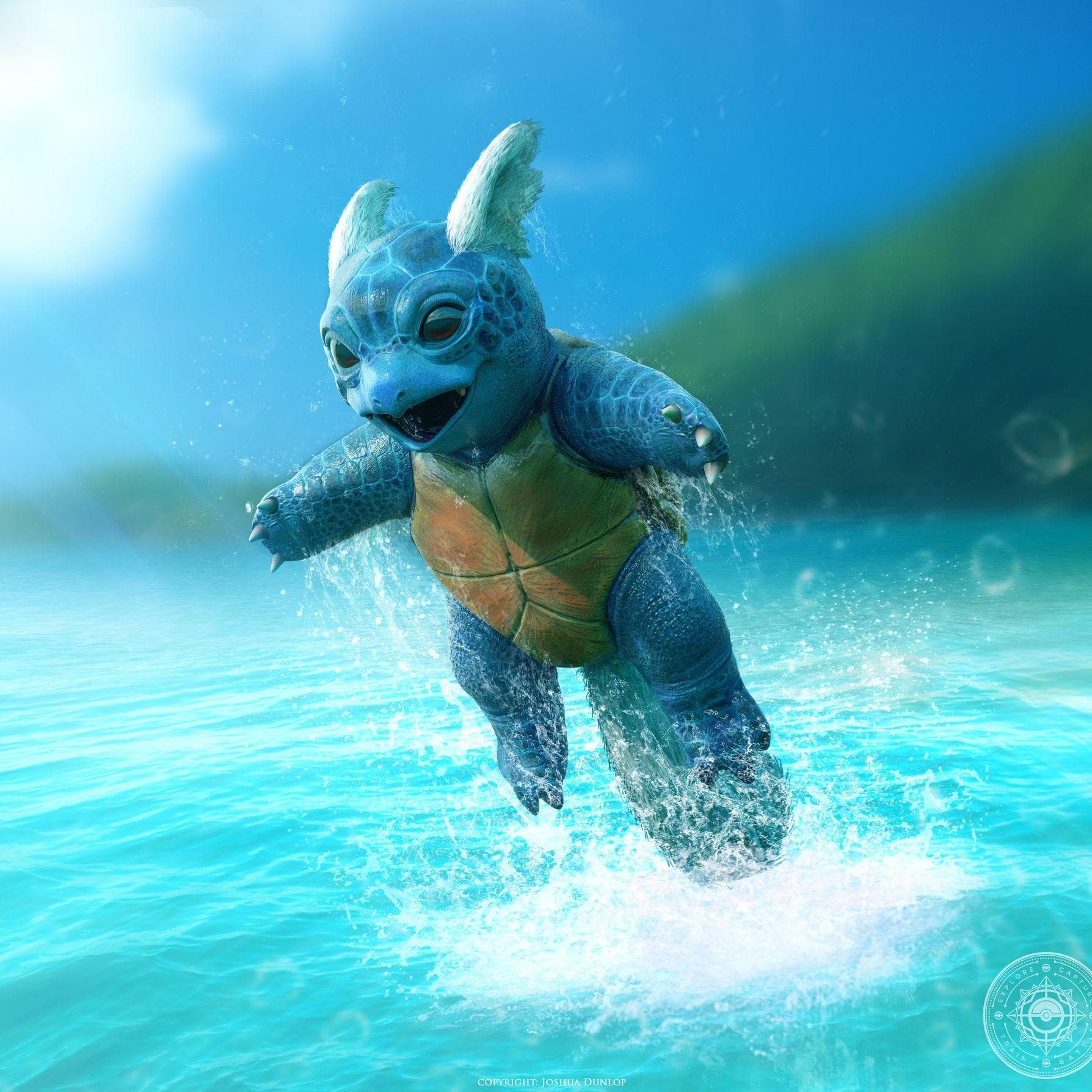 Wartortle on Random 3D Pokemon Renders Created by This Artist Will Blow You Away