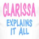 Melissa Joan Hart, Jason Zimbler, Elizabeth Hess   Clarissa Explains It All is an American teen sitcom that aired on Nickelodeon.