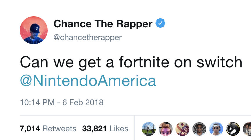 chance the rapper is listed or ranked 4 on the list celebrities who play - take me to your xbox to play fortnite today original song